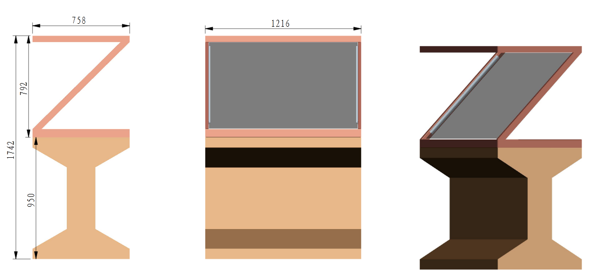 50寸180度全息投影尺寸图参考 50寸180度全息投影尺寸图参考