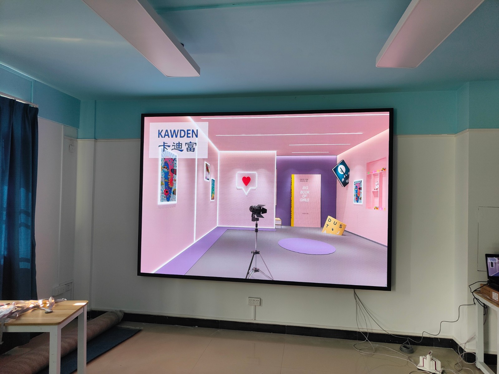 广东肇庆全彩LED屏P2 3*2M直播背景屏展示 广东肇庆全彩LED屏P2 3*2M直播背景屏展示