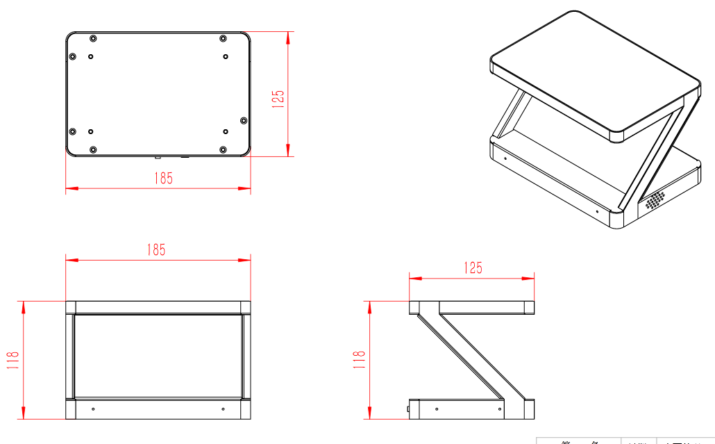 180°全息展柜尺寸图参考