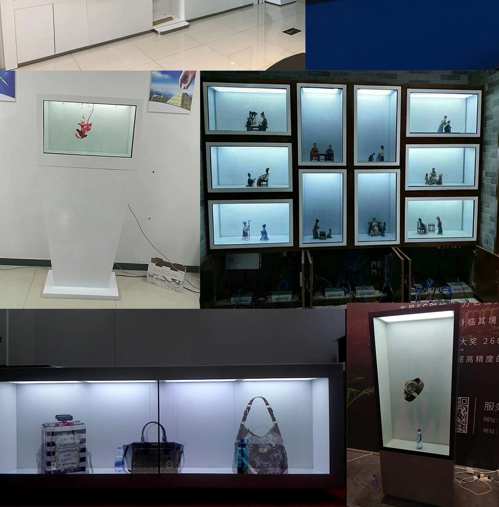 透明屏展示柜应用案例