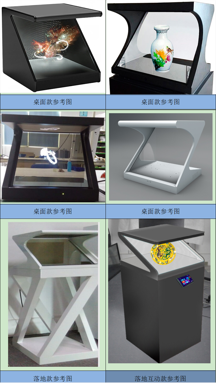 15寸/19寸180度全息投影全息展柜参考图片