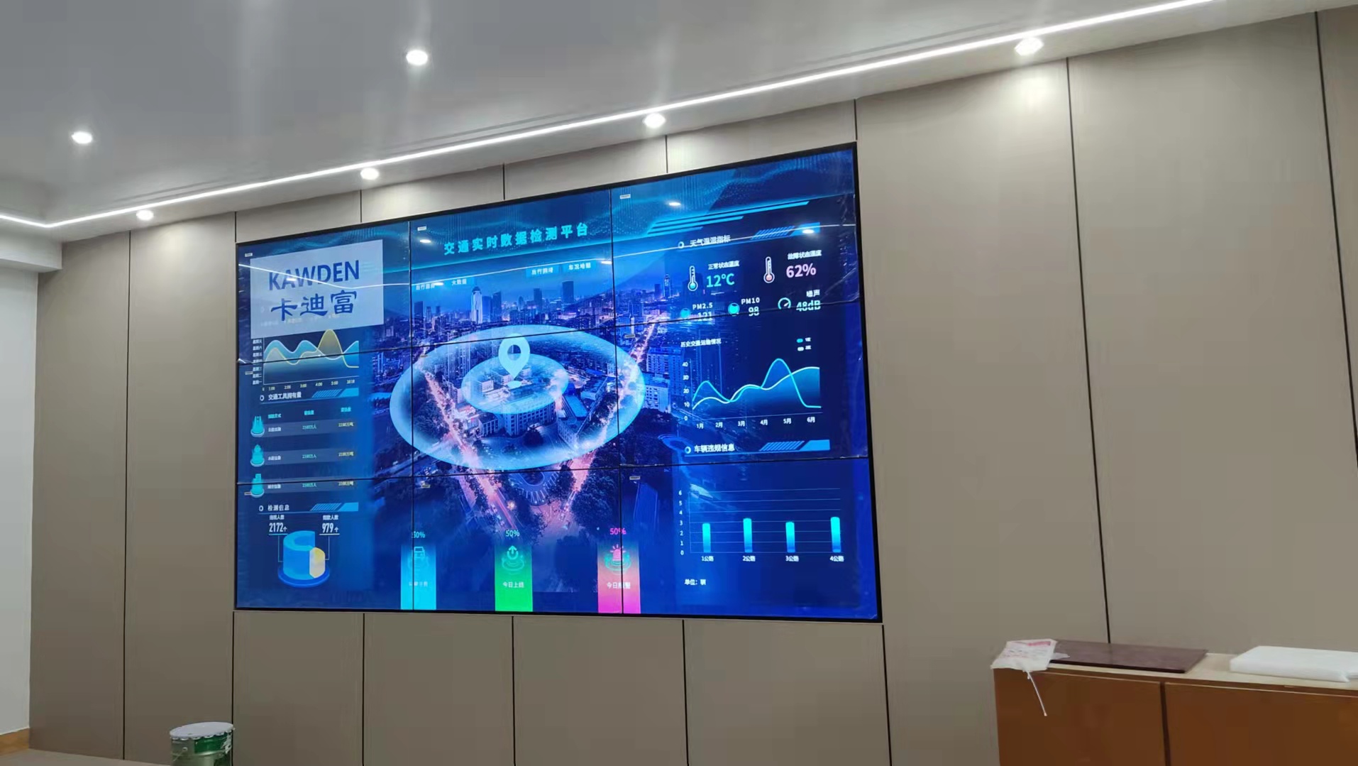 韶关交通运输管理局监控中心55寸3.5mm3x3拼接屏