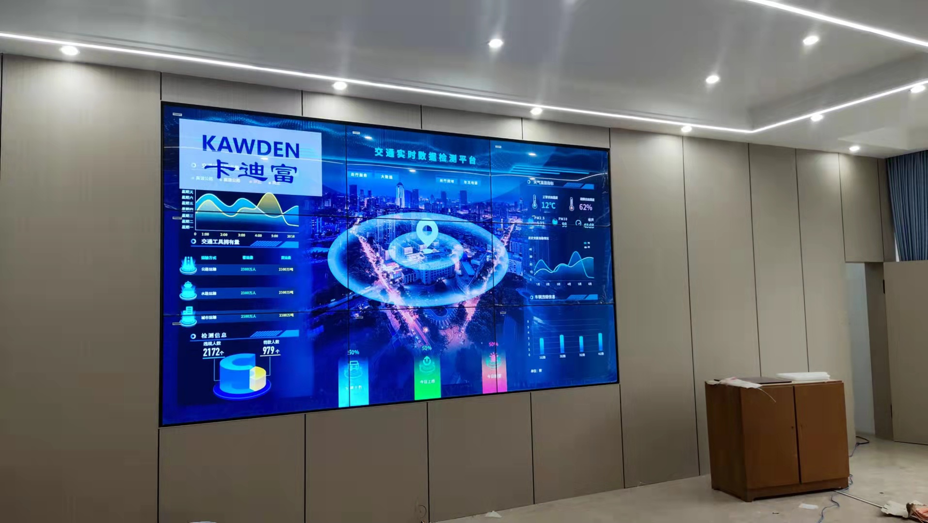 韶关交通运输管理局监控中心55寸3.5mm3x3拼接屏