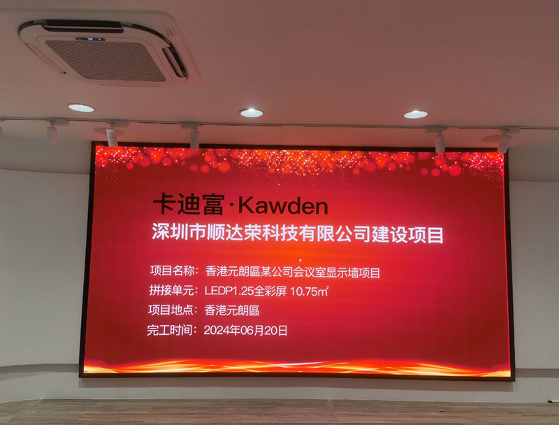 香港元朗区P1.25全彩屏会议室4.87米X2.50米完美展示
